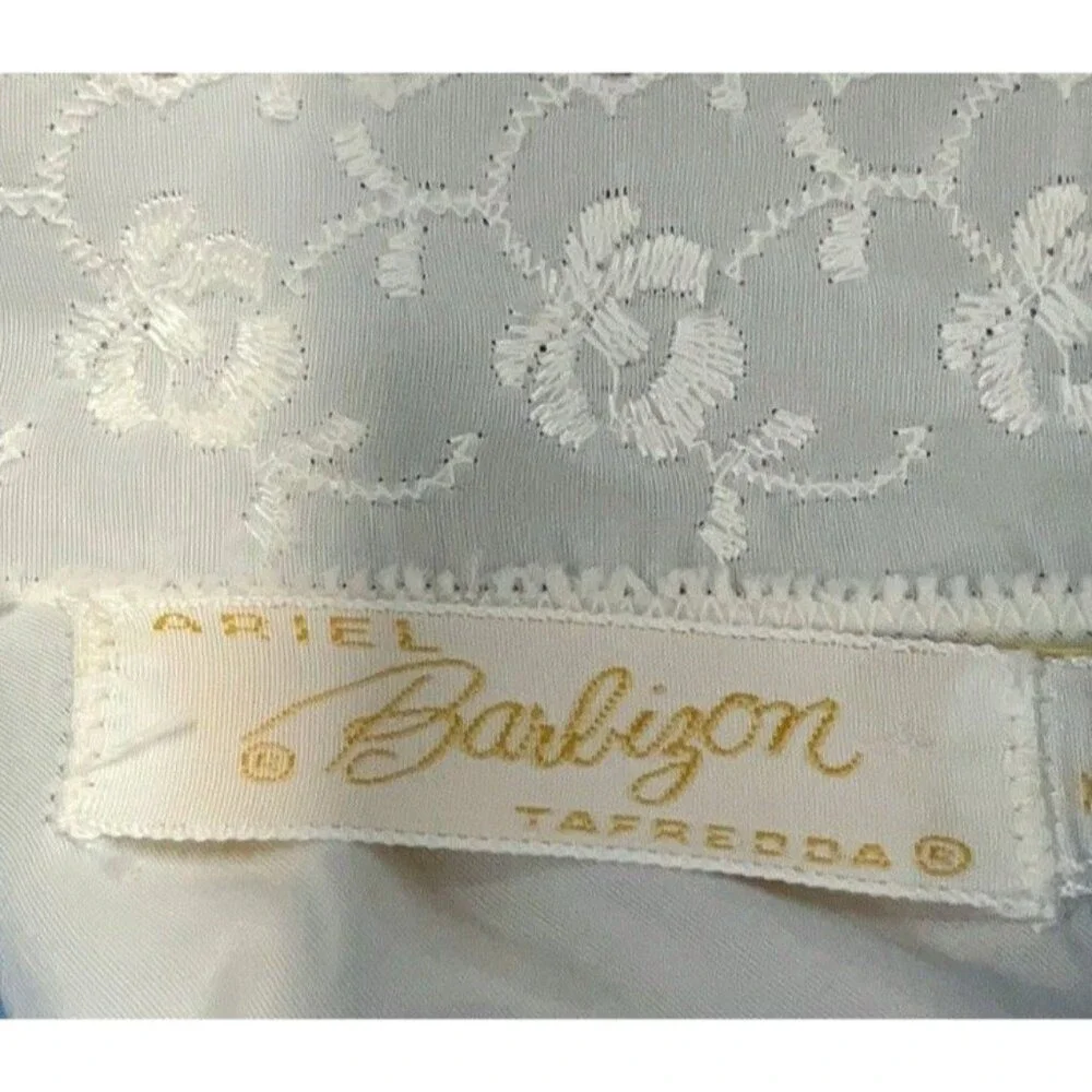 Barbizon Ariel Vtg Ivory Tafredda Full Slip Embroidered Eyelet Trim Sz 16 Sheer‎